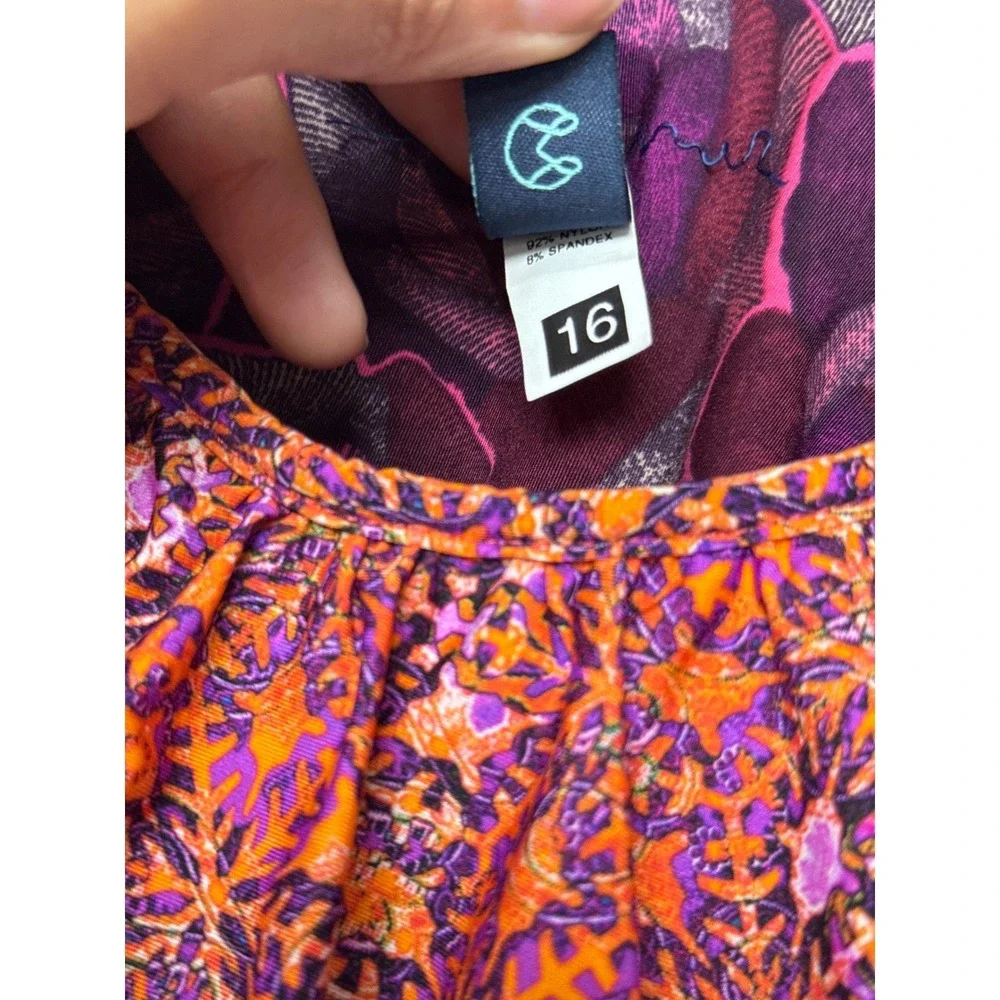 Maaji One Piece Swimsuit‎ GIRLS 16/ US 10 Floral Ruffle Reversible Bohemian EUC